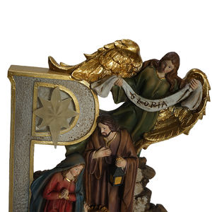 Paix Nativité Résine Figurine <span class=keywords><strong>De</strong></span> Noël avec <span class=keywords><strong>Sainte</strong></span> Famille 9 1/4 Pouces-Saint Joseph, <span class=keywords><strong>Vierge</strong></span> Marie et L'enfant Jésus Christ - Product Image 5