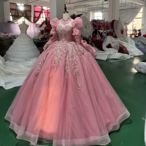 Vestidos de Quinceañera Jxs17 en Tul Rosa Pálido con Apliques de Encaje, Vestidos de Fiesta para Dulces 16 Años, Vestidos de Gala para Fiesta de Cumpleaños Jancember - Product Image 2