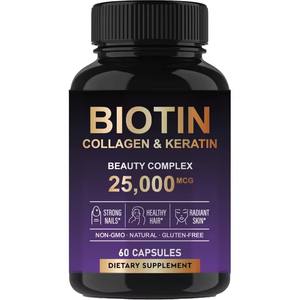 Capsules de biotine en marque privée OEM, complément de biotine pour la santé des cheveux, des ongles et de la peau - Product Image 1