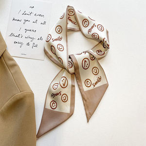 卸売88x7cmツイYナローエッジシルクポリスカーフカスタム香水小さな長い冬のスカーフデザイン - Product Image 5