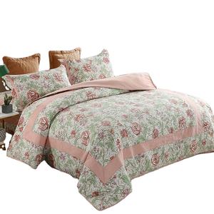 <span class=keywords><strong>2021</strong></span> nuevo diseño Floral colcha 100% algodón lujo colcha acolchada conjunto de colcha con funda de almohada - Product Image 1