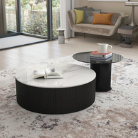 Mesa de centro de piedra de diseñador, tapa de mármol, estilo minimalista moderno, muebles de sala de estar, decoración del hogar