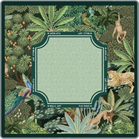 Tapis de mahjong antidérapant sur le thème de la faune de la jungle, carré de 31,5 pouces, couverture de table insonorisante pour poker, dominos, jeux de cartes