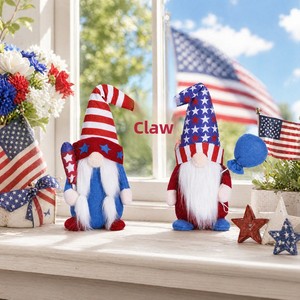 Gnomos Patrióticos <span class=keywords><strong>del</strong></span> Día de <span class=keywords><strong>la</strong></span> Independencia <span class=keywords><strong>del</strong></span> 4 de Julio, Adornos de Gnomo de Peluche con Bandera Americana para el Día de los Caídos en EE. UU., Decoración para el Hogar - Product Image 3