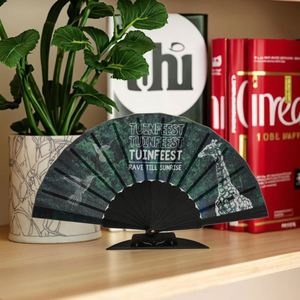 Factory Custom <b>Large</b> Elegant Bamboo Folding Hand <b>Fan</b> Traditional Folk Art Painted for Wedding or Home Decoration - Product Image 5