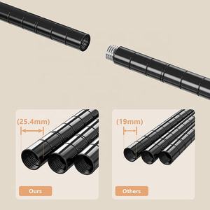 MZG Porte-vêtements moderne robuste à 3 niveaux en acier au carbone noir, sur roulettes, avec étagères métalliques réglables et crochets latéraux - Product Image 5