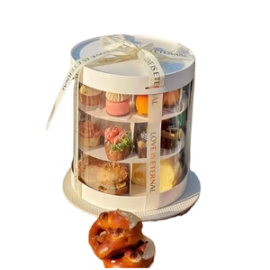 Usine De Luxe Gâteaux Boîte Conception Libre En Gros <span class=keywords><strong>8</strong></span> 10 12 Pouces Blanc Noir Rose Cuisson Ronde Emballage Vente avec Logo Boîtes À Gâteau - Product Image 1