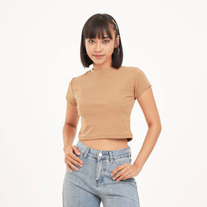 เสื้อยืดแขนสั้นสำหรับผู้หญิงเสื้อครอปแบบลำลองสำหรับฤดูร้อนเสื้อยืดเด็กพิมพ์ลายเป็นมิตรต่อสิ่งแวดล้อมระบายอากาศได้เข้ารูป - Product Image 5