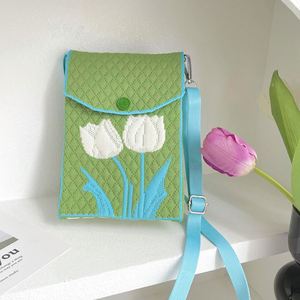 Koreanischer Stil Tulpen-Strick Mini Casual Mini-Handytasche mit Einzelriemen Tragbare Damen-Umhängetasche - Product Image 4