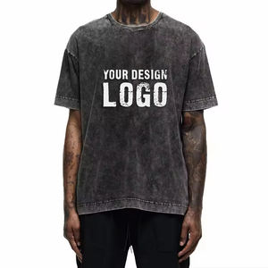 Camiseta Deportiva Holgada de Verano para Hombre, Estilo Vintage, Lavado Ácido, con Logotipo Personalizado, Manga Corta - Product Image 2