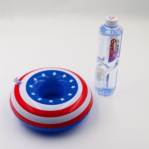 <b>Inflatable</b> American Flag Cup Holder <b>Floating</b> Beverage Holder PVC Swim Supply Outdoor Indoor Use Unisex - Product Image 2