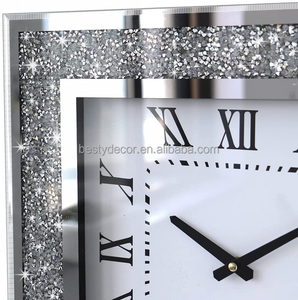Hình Vuông Tường Trang Trí Nội Thất Phòng Khách Nghiền nát Kim Cương Sparkable Đồng Hồ Cho Tường Trang Trí - Product Image 5