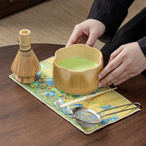 批发定制高品质日本奢华节日礼品仪式级竹制抹茶茶碗茶筅套装橙树牌 - Product Image 2