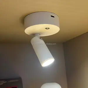 Mini foco LED inalámbrico, foco de ángulo ajustable recargable, lámpara de pared, pantalla de cristal, escaparate de joyería, iluminación