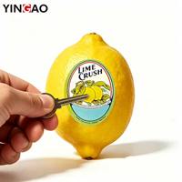 Étiquette personnalisée en vinyle pour fruits, écologique, imperméable, avec pelliculage brillant/mat, en rouleau, pour l'emballage de bananes et de citrons frais