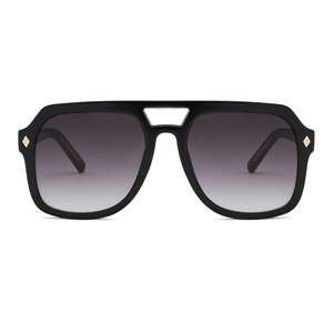 Gafas de Sol de doble haz Retro moda cuadrado cóncavo forma gradiente lente de alto grado Anti-UV PC + CP Material del marco - Product Image 5