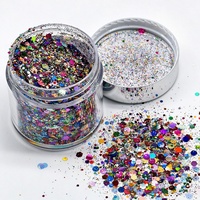 Paillettes en vrac multicolores KingCh en pots plastiques pour gobelets boule de neige, slime, maquillage de festival et visage