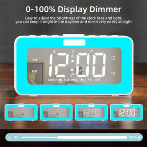 Lámpara de Noche RGB con Patrón de Dibujos Animados <span class=keywords><strong>para</strong></span> Dormitorio u Oficina, Reloj Despertador Digital Inteligente con Sensor Táctil, Alimentado por USB - Product Image 6