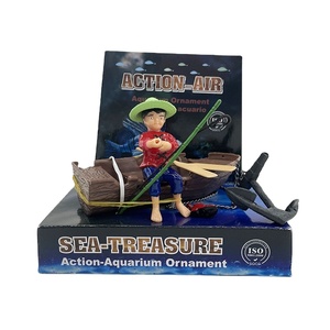 Décoration d'<span class=keywords><strong>aquarium</strong></span> en vente chaude, ornement à actionnement pneumatique, décoration d'<span class=keywords><strong>aquarium</strong></span>, garçon en bateau - Product Image 2