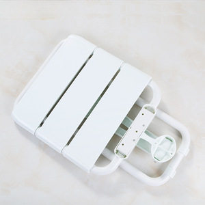 Al Bathroom <b>Bench</b> Wall Mounted Folding Shower Seat With Grab <b>Bar</b> For Elderly People Shoe Changing And Showering Stool - Product Image 3