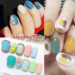 12Grid /box New Nail Jewelry Small Chain Gold And Silver DIY Decorative Nail Stickers Metal Chain