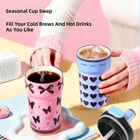 Mug de voyage isotherme portable en acier inoxydable à double paroi, motif écossais minimaliste moderne, pour boissons glacées