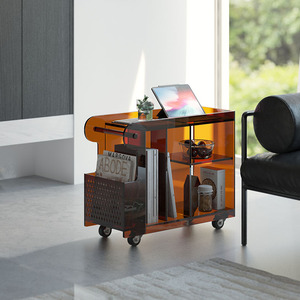 Mesa lateral de acrílico para sala de estar, sofá de lujo ligero, mesa de centro móvil, carrito de autobús - Product Image 4