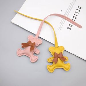 New Cute Cartoon Bear <b>Backpack</b> Keychain Popular PU Light Keychain with Pendant Bag Charm for Decorations - Product Image 4
