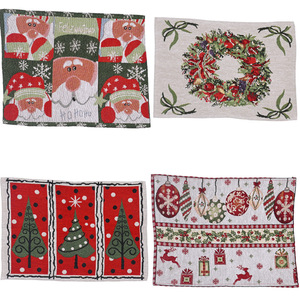 New Christmas home decorations: knitted placemats, <b>tablecloths</b>, and tree-shaped placemats for the elderly. - Product Image 5