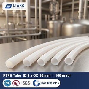 PTFE Tubing 8x10mm Natural PTFE Tube 100m Roll -70 to 260C FDA Grade for Semiconductor and Chemical Lines - Product Image 1