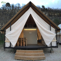 Tente de safari de glamping de luxe imperméable avec salle de bain pour une utilisation en extérieur dans les hôtels, les stations balnéaires, les villas ou les hébergements Tente en toile