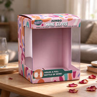 Boîte d'expédition en papier d'art blanc imprimé, écologique, avec fenêtre transparente en PVC, logo personnalisé pour l'affichage de tasses en magasin, emballage cadeau
