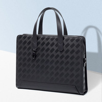 Sac à main d'affaires élégant en cuir véritable pour homme, étanche, en cuir de vachette pleine fleur, mallette de mode au design épuré et raffiné