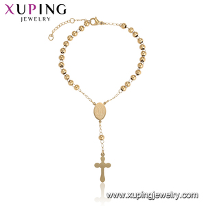 76531 Xuping เครื่องประดับแฟชั่นสแตนเลสอิตาลีสไตล์ลูกประคำข้ามจี้สร้อยข้อมือมือ - Product Image 2