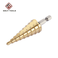 Foret multifonctionnel 3 pièces, revêtement en titane, 3-12 mm/4-12 mm/4-20 mm, forets étagés avec tige hexagonale pour acier inoxydable