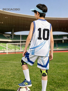 Ensemble Gilet d'Été Garçon 2026 Nouveau Modèle Maillot de Foot <span class=keywords><strong>Sans</strong></span> <span class=keywords><strong>Manches</strong></span> Fin pour Enfants Plus Âgés Séchage Rapide Respirant - Product Image 6