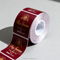 Etiquetas Adhesivas de Papel con Logotipo en Lámina Dorada Permanente, Impresión Personalizada Económica, para Botellas de Vino, con Estampado en Caliente UV, Resistentes al Agua