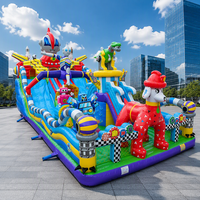 Château Gonflable, Maison de Rebond Gonflable, Combo Toboggan Rebondissant, Châteaux Gonflables Sirène pour Enfants et Adultes avec Souffleur d'Air