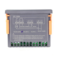 Thermostat numérique LED STC-100A AC 220V, contrôleur de température, chauffage, refroidissement, incubateur, capteur NTC 2M type K