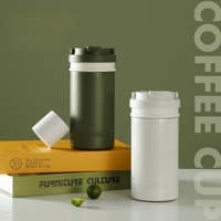 Mug à café isotherme 450 ml (15 oz) en acier inoxydable 18/8 à double paroi, anti-déversement, avec logo personnalisé, collection 2026 Emerit, la plus vendue