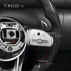 Convient pour <span class=keywords><strong>Mercedes</strong></span> Benz Volant en fibre de carbone personnalisé avec LED B C E S G-Class W213W204E200E300E320E350E43E63E53E500 S300 - Product Image 6