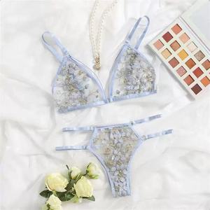 Ensemble de soutien-gorge de sport en dentelle florale sans couture pour femmes grandes tailles, broderie 3D, tissu en spandex/polyester, design d'allaitement, ODM - Product Image 3