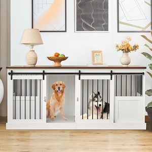 Cage pour grand chien, mobilier de niche intérieure pour chien de 71 pouces avec plateau, XXL robuste, séparateur amovible et porte coulissante. - Product Image 1