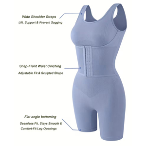 Body sculptant intégral sans couture pour femme, à double boutonnage, effet ventre plat et rehausseur de fesses, avec entrejambe ouvert - Product Image 5