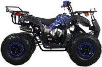 Quad 4 roues 125cc avec éclairage LED, gros pneus 19"/18", bleu araignée, pack usine