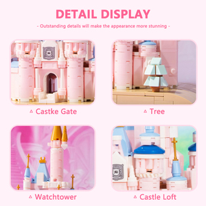 MJI 13011 MOC <span class=keywords><strong>Castillo</strong></span> de Ensueño Mágico de Princesa de Cuento de Hadas, Libro de Modelos, Ladrillos de Ensamblaje DIY, Bloques de Construcción para Niños, Sets de Juguetes de Plástico - Product Image 5