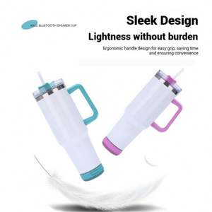 40Oz Bluetooth Speaker Tumbler With Handle <b>Double</b> <b>Walled</b> Stainless Steel Insulated Bottle - Product Image 3