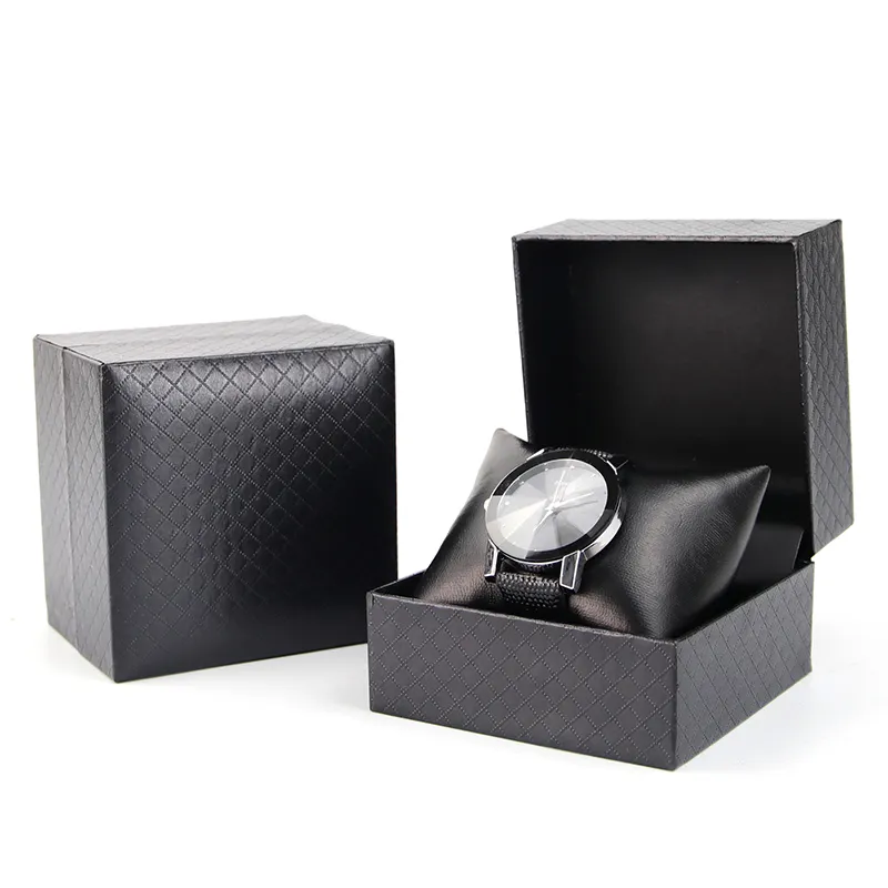 Hanhong high quality luxury smart watch packaging stores single custom logo high gloss paper watch box luxury and accessories