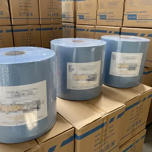 Source factory custom X60 X70 X80 multipurpose blue industrial cleaning nonwovens wipe roll non woven fabric heavy duty clothes