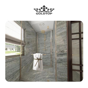 Piedra de Cuarzo Verde Gucci Pulido de Lujo GOLDTOP con Vetas Esmeralda para Islas de Cascada Exclusivas y Características de Tiendas Boutique - Product Image 5